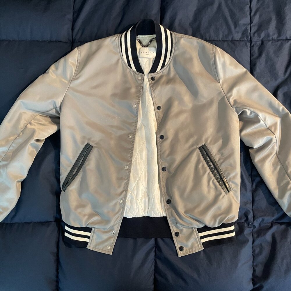 Sandro Paris Striped Bomber Jacket